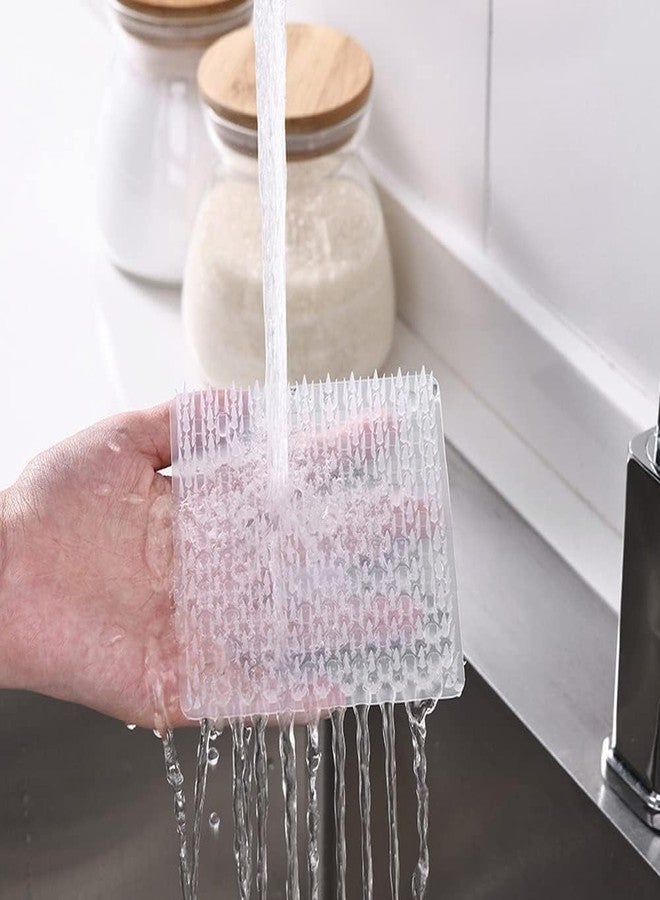 Styxon Silicone Fruit and Vegetable Cleaning Brush with Handle Flexible Kitchen Cleaning Tools | White | Pack-2 - Image 1